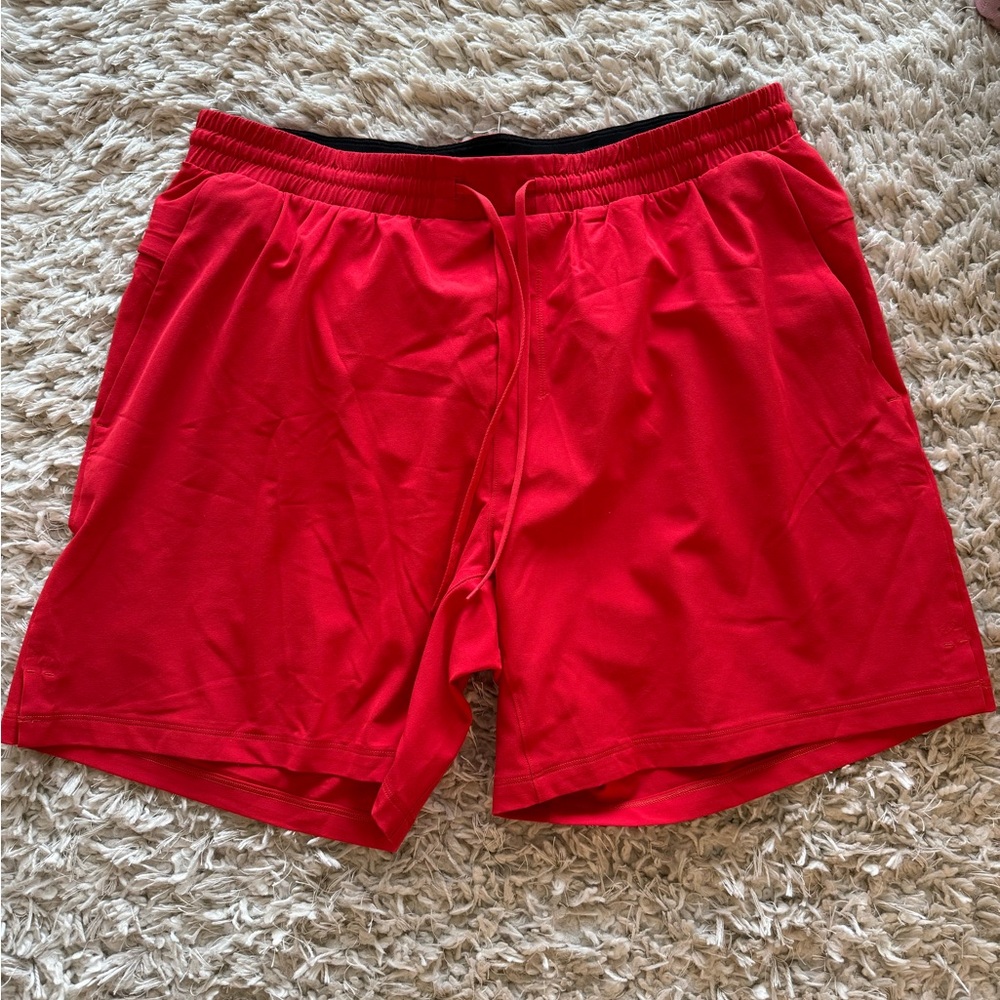 Lululemon Athletica Vibrant Red Men's Athletic Shorts
